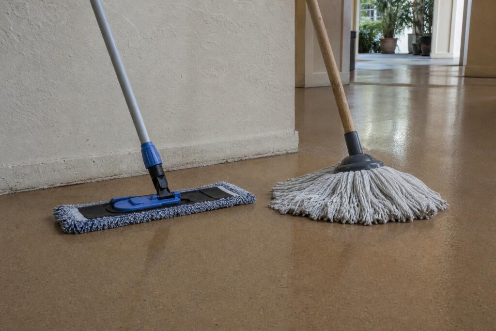 Flat mop and string mop comparison in Cape Coral, FL