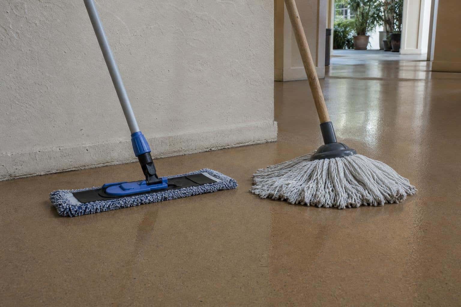 Flat mop and string mop comparison in Cape Coral, FL