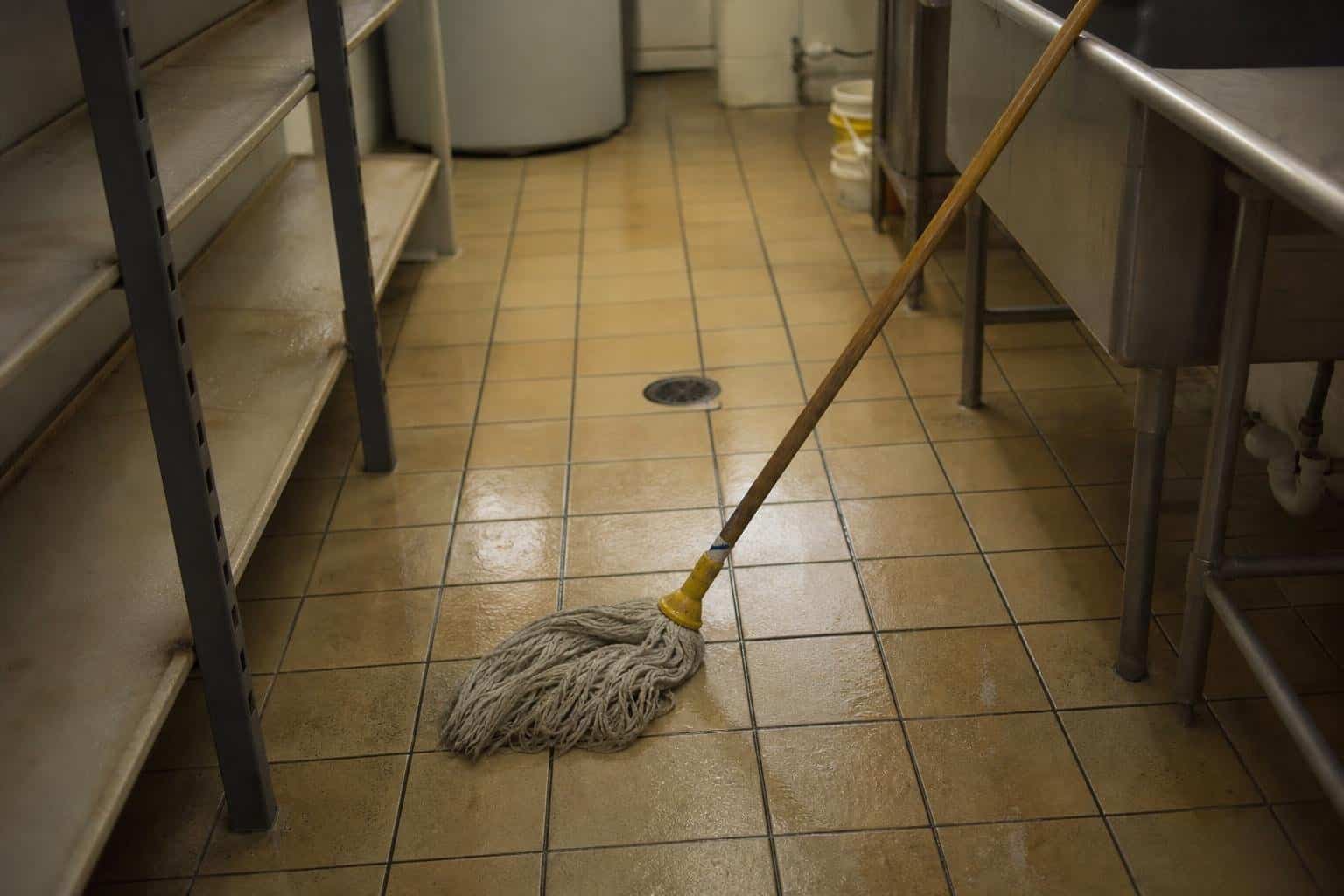 String mop on a commercial floor in Cape Coral, FL
