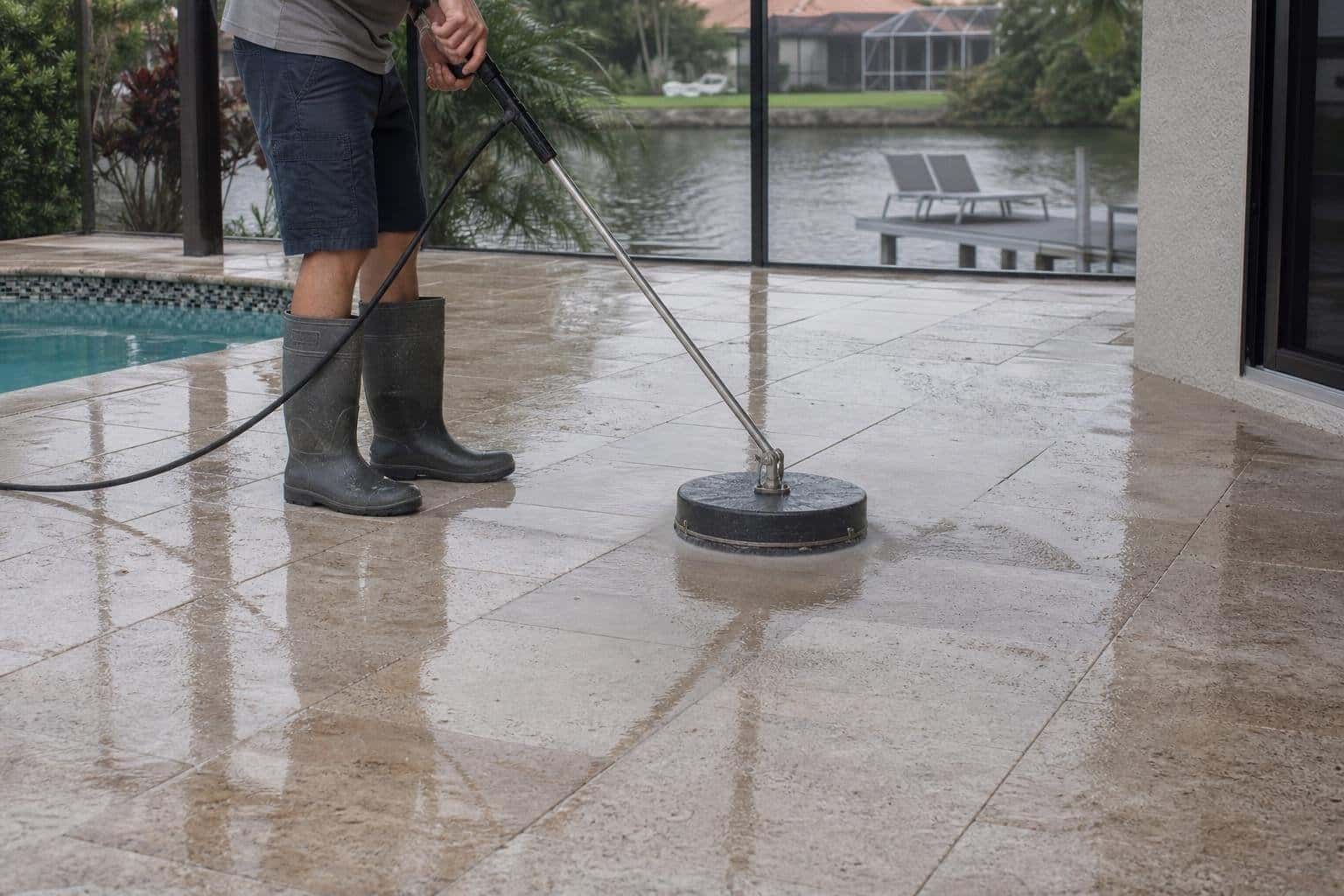 Surface cleaner on a Cape Coral patio