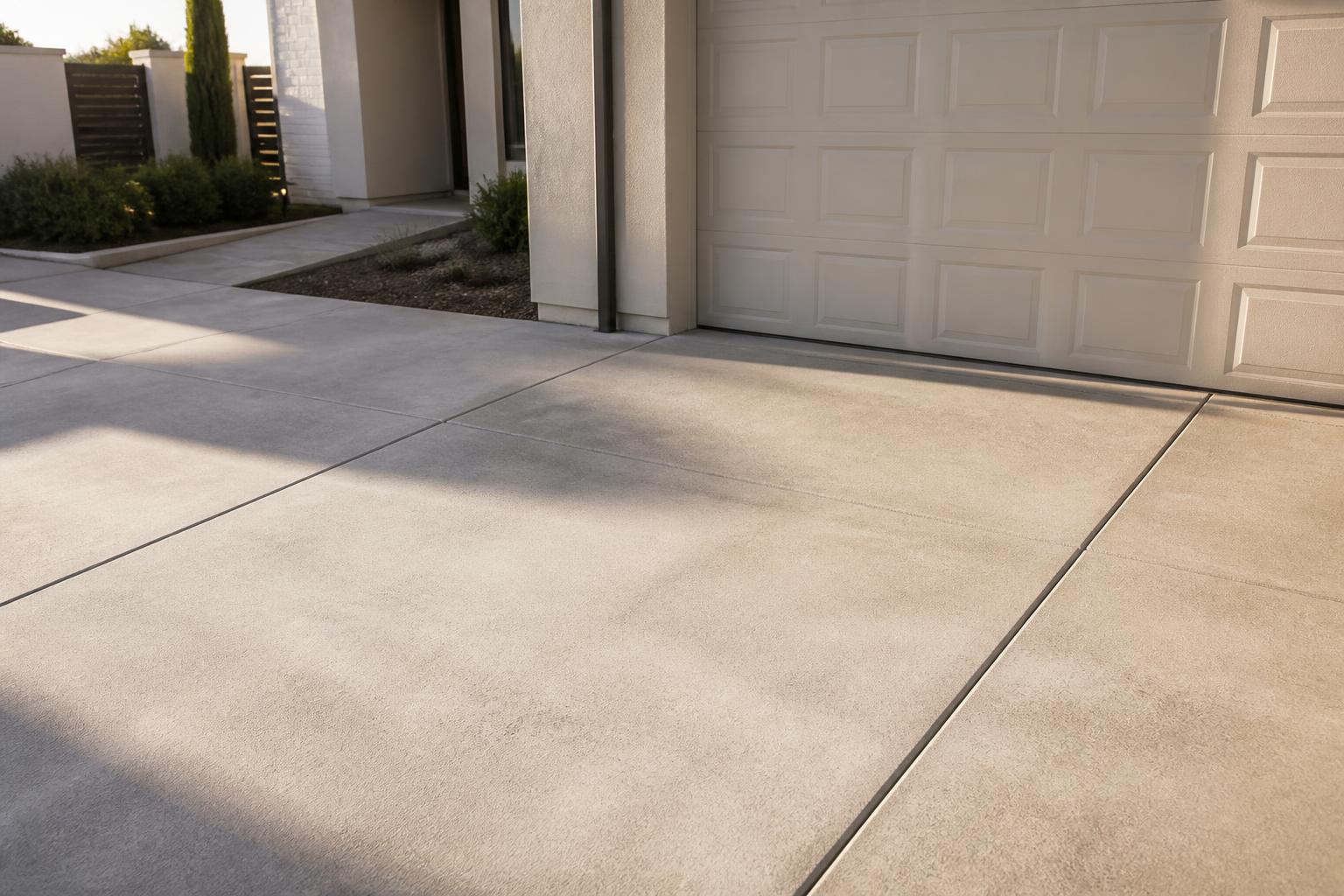 Close-up of clean concrete texture after pressure washing