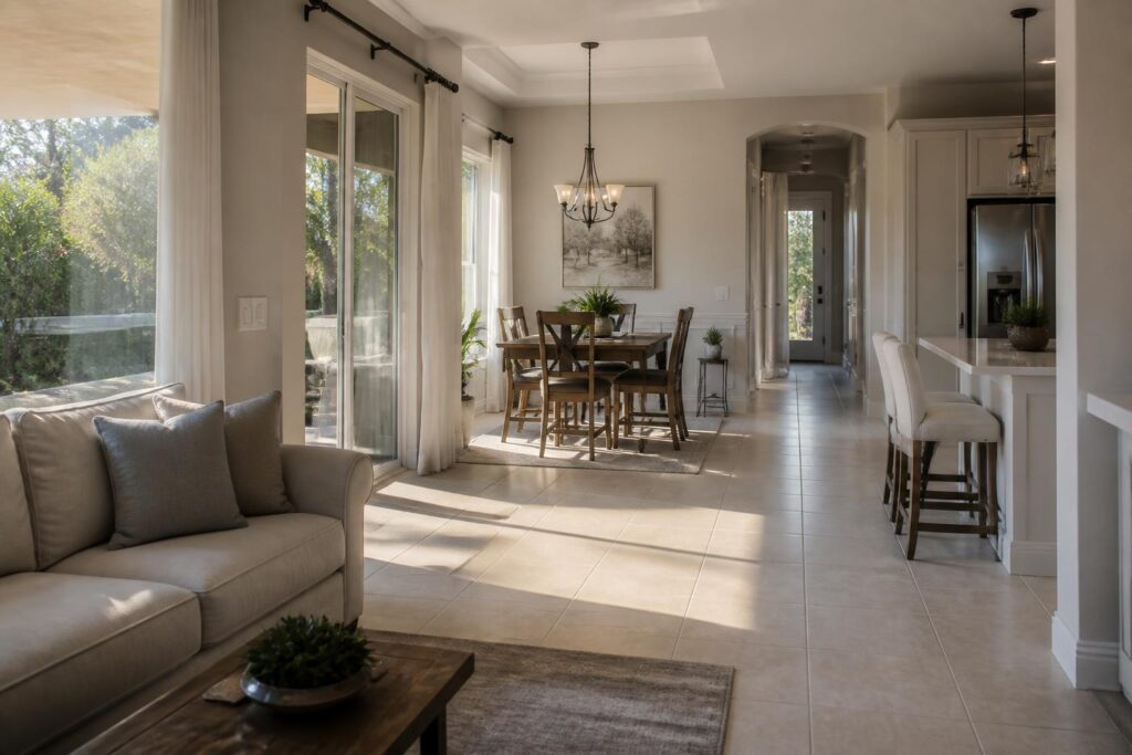 Clean home interior representing a standard maintenance cleaning