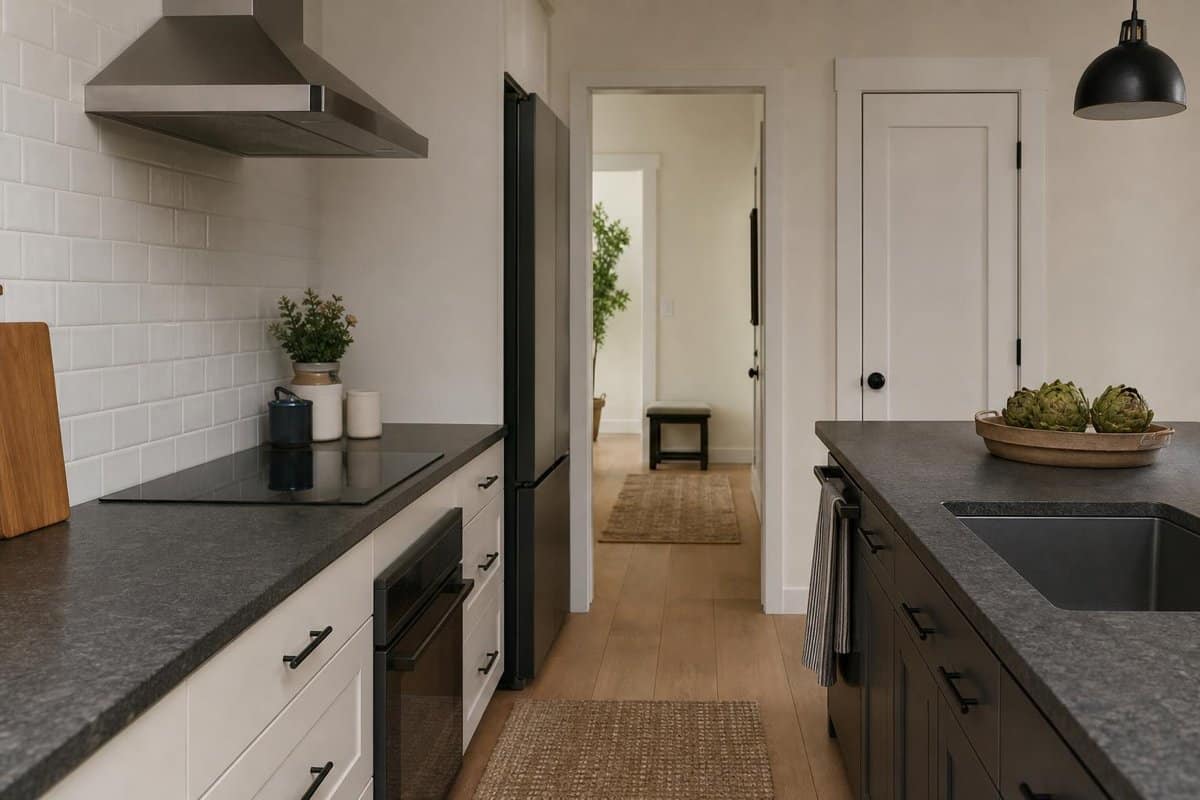 Tidy kitchen with clear counters
