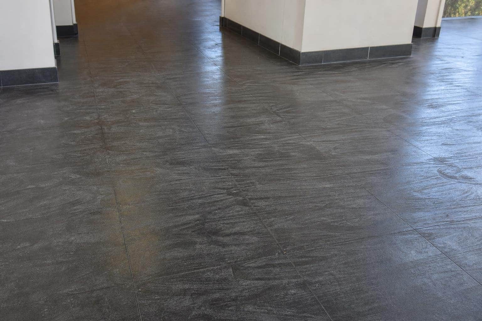 Floor residue and mop streaks in a Fort Myers office