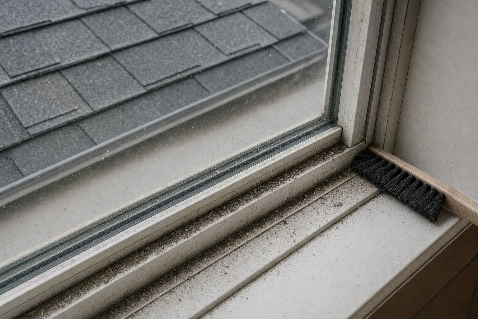 Cleaning a window screen and track in a Cape Coral home